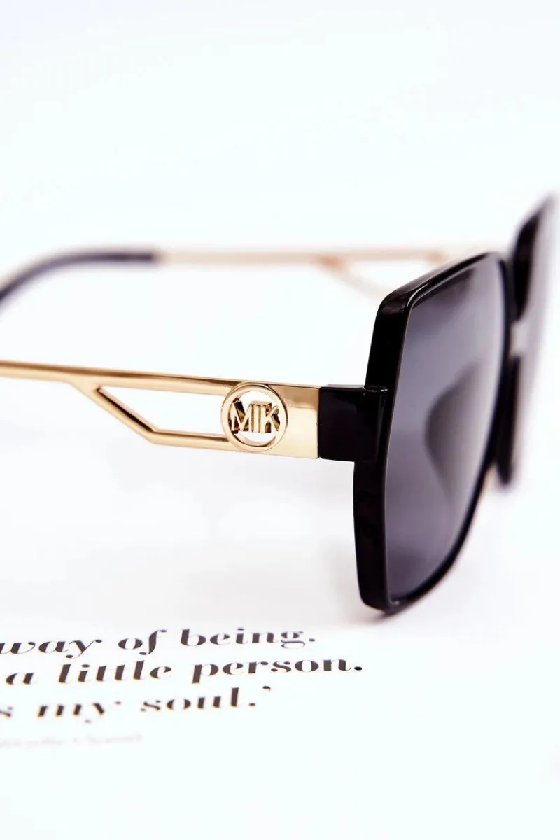 Sale Klasyczne Damskie Okulary Przeciwsłoneczne M2352 Czarno-Złote Okulary
