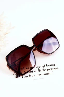 Okulary>Boto Klasyczne Damskie Okulary Przeciwsłoneczne Marmurkowe M2352 Brązowe