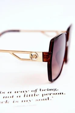 Okulary>Boto Klasyczne Damskie Okulary Przeciwsłoneczne Marmurkowe M2352 Brązowe