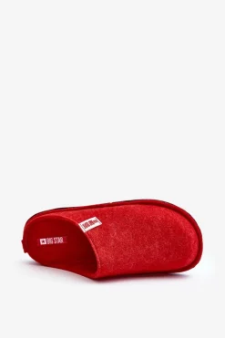 Best Klasyczne Damskie Papcie Big Star KK276012 Czerwone Damskie Kapcie Klasyczne