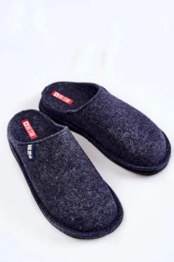 New Big Star Shoes Klasyczne Damskie Papcie Big Star KK276013 Granatowe Niebieski