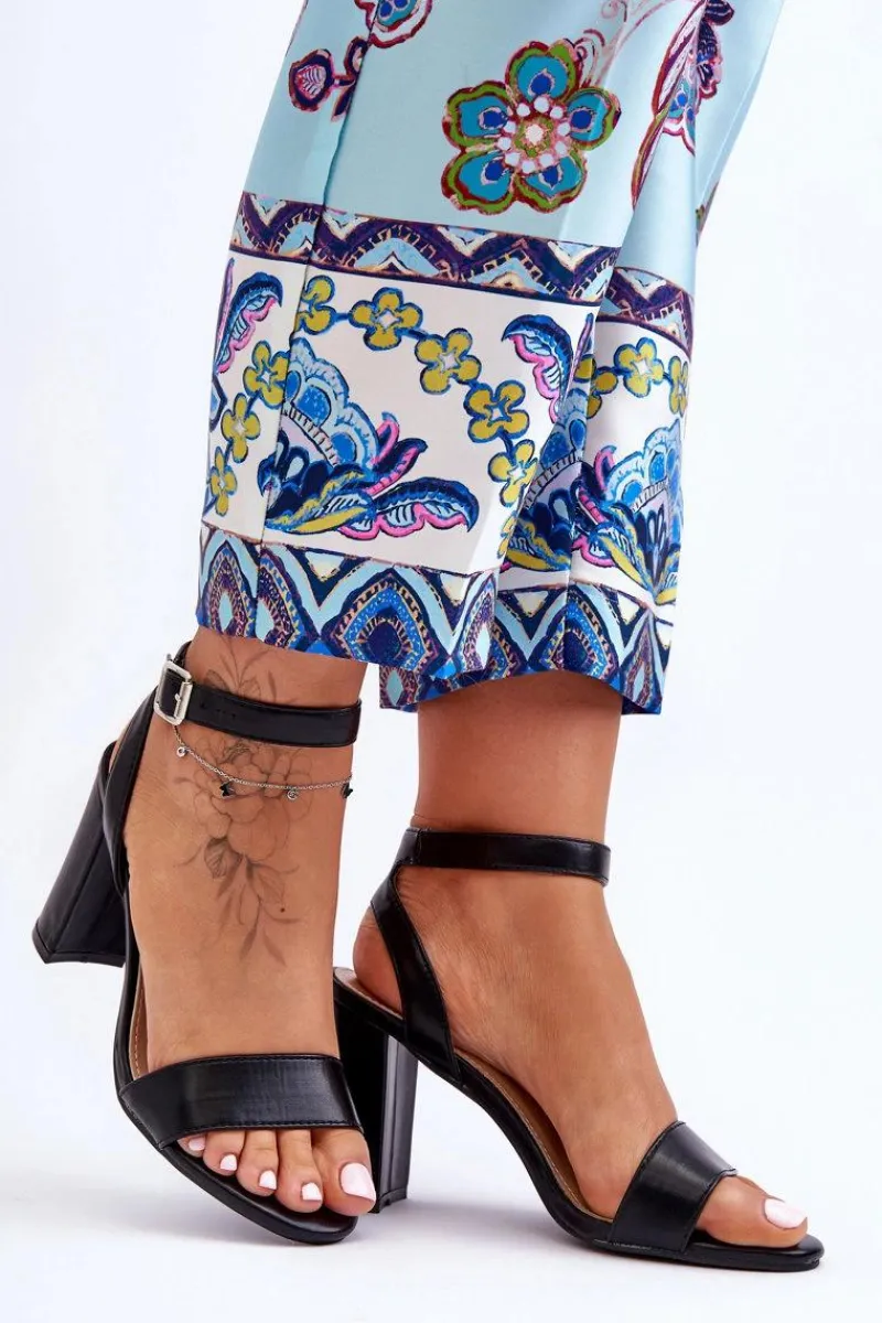 Clearance Boto Klasyczne Damskie Sandały Na Słupku Czarne Treada