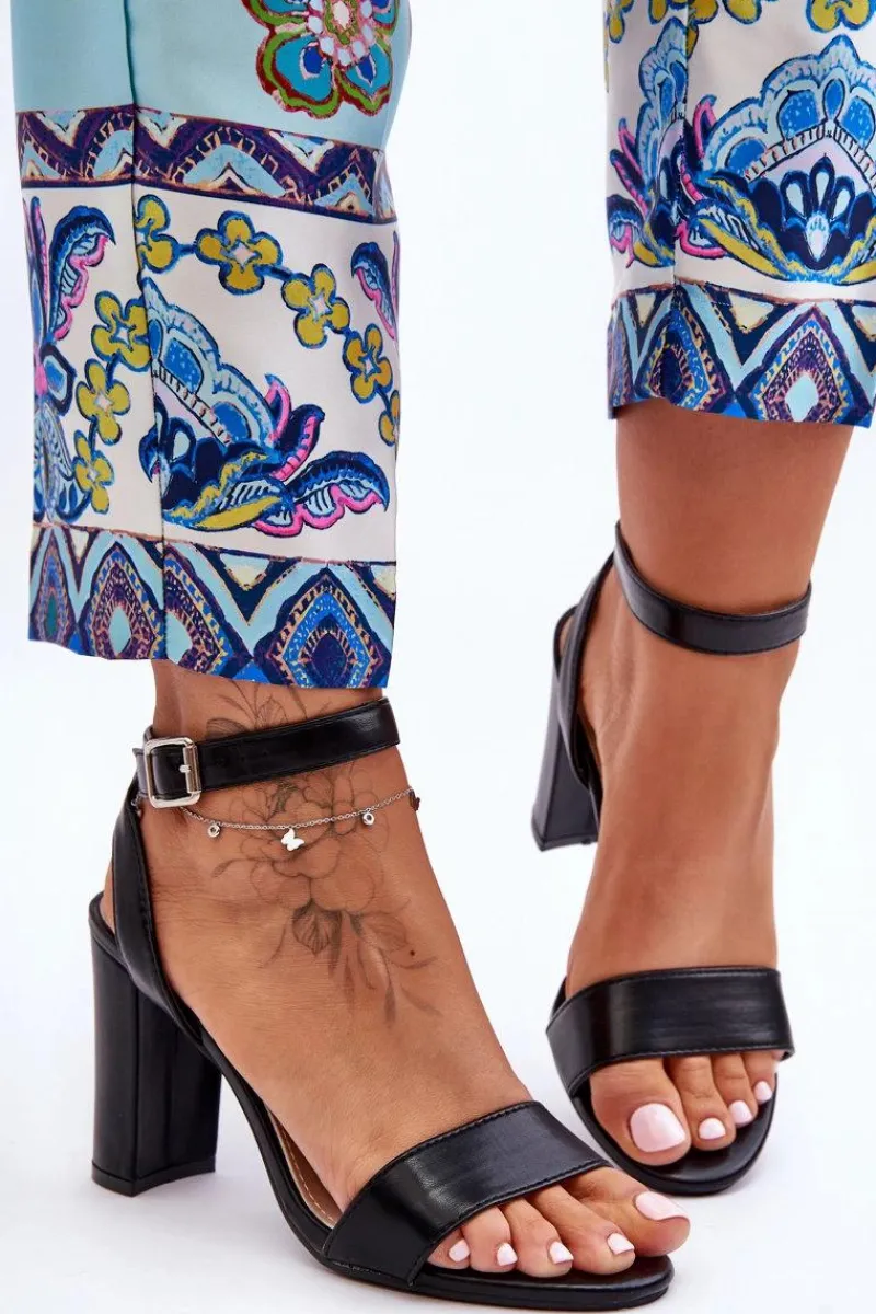 Clearance Boto Klasyczne Damskie Sandały Na Słupku Czarne Treada