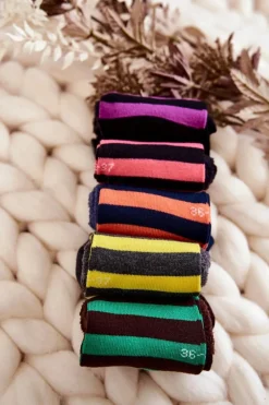 Skarpetki|Skarpetki>Just Play Klasyczne Damskie Skarpety W Paski 5-Pak Multikolor