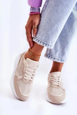 Clearance Boto Klasyczne Damskie Sneakersy Beżowe Salema