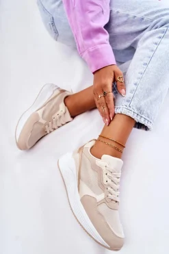 Clearance Boto Klasyczne Damskie Sneakersy Beżowe Salema