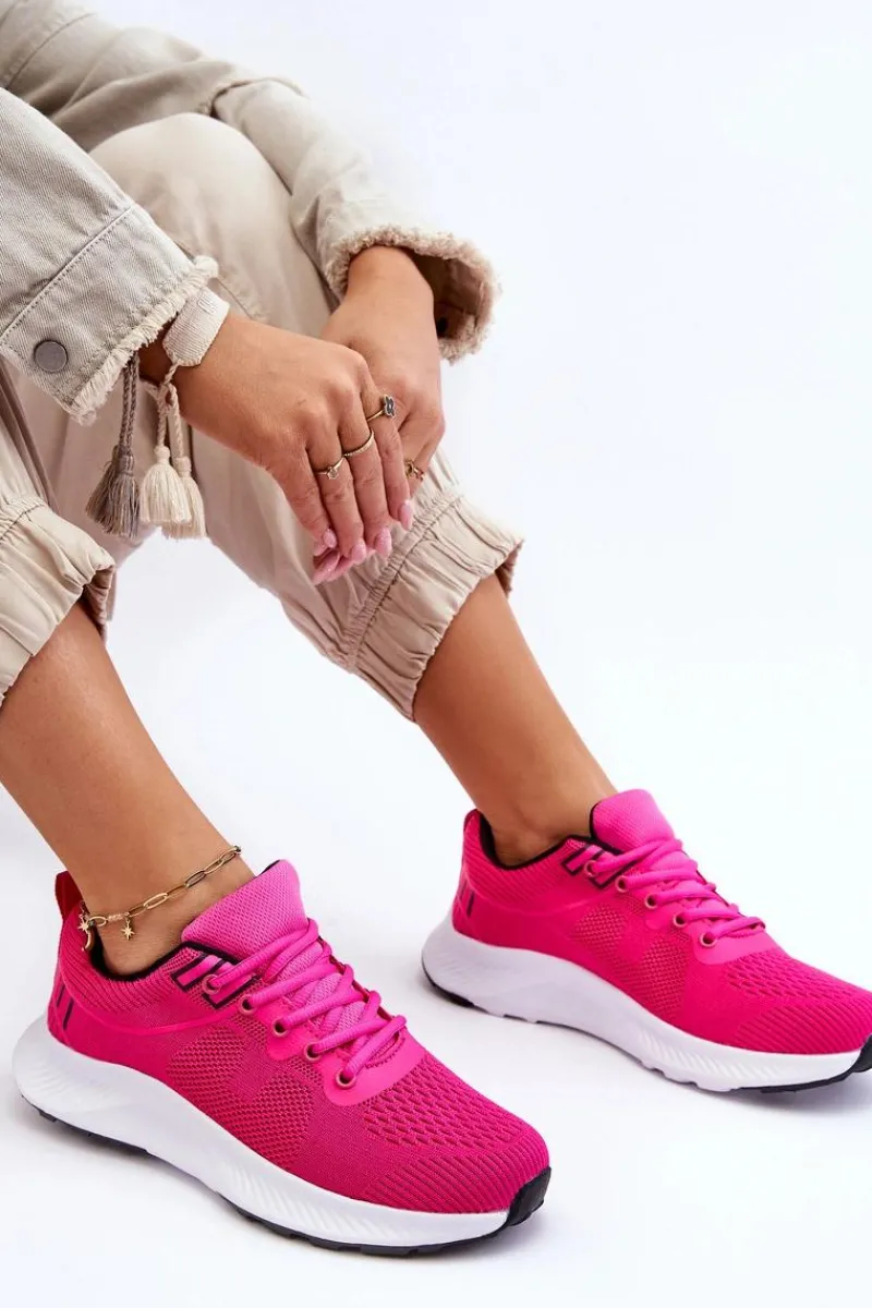 Discount Klasyczne Damskie Sportowe Buty Sznurowane Fuksja Darla Damskie Buty Sportowe Na Platformie|Sneakersy Damskie