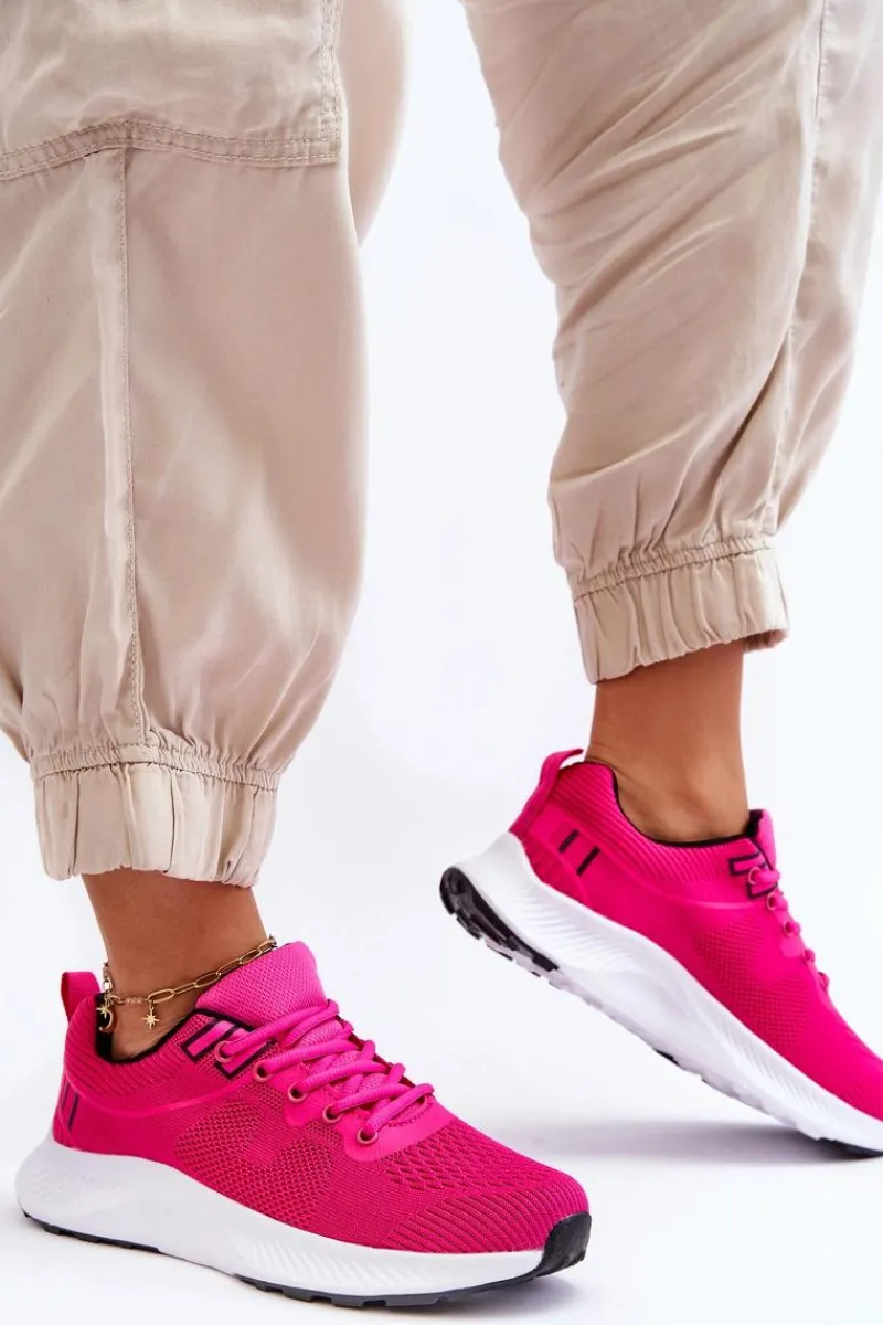 Discount Klasyczne Damskie Sportowe Buty Sznurowane Fuksja Darla Damskie Buty Sportowe Na Platformie|Sneakersy Damskie