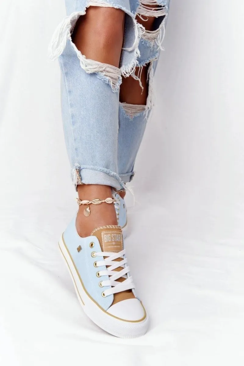 Sale Klasyczne Damskie Trampki BIG STAR HH274457 Niebieskie Damskie Trampki Damskie Big Star|Trampki Damskie Niskie