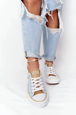 Sale Klasyczne Damskie Trampki BIG STAR HH274457 Niebieskie Damskie Trampki Damskie Big Star|Trampki Damskie Niskie