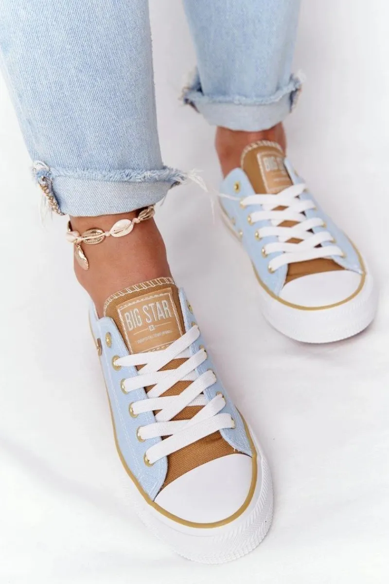 Sale Klasyczne Damskie Trampki BIG STAR HH274457 Niebieskie Damskie Trampki Damskie Big Star|Trampki Damskie Niskie