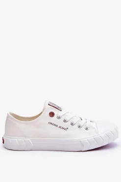 Sale Klasyczne Damskie Trampki LL2R4052 Białe Damskie Trampki Damskie Cross Jeans|Trampki Damskie Niskie