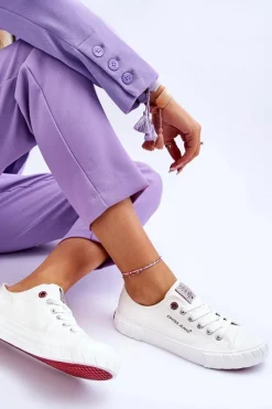 Sale Klasyczne Damskie Trampki LL2R4052 Białe Damskie Trampki Damskie Cross Jeans|Trampki Damskie Niskie