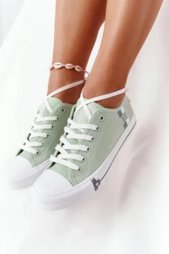 Clearance Big Star Shoes Klasyczne Damskie Trampki BIG STAR HH274112 Zielone