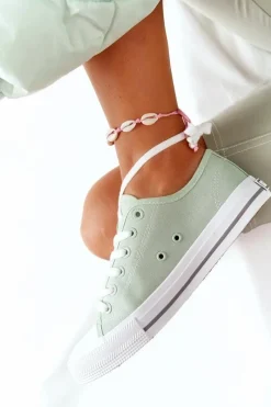 Clearance Big Star Shoes Klasyczne Damskie Trampki BIG STAR HH274112 Zielone