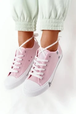 Trampki Damskie Big Star|Trampki Damskie Niskie>Big Star Shoes Klasyczne Damskie Trampki BIG STAR HH274110 Jasny Róż