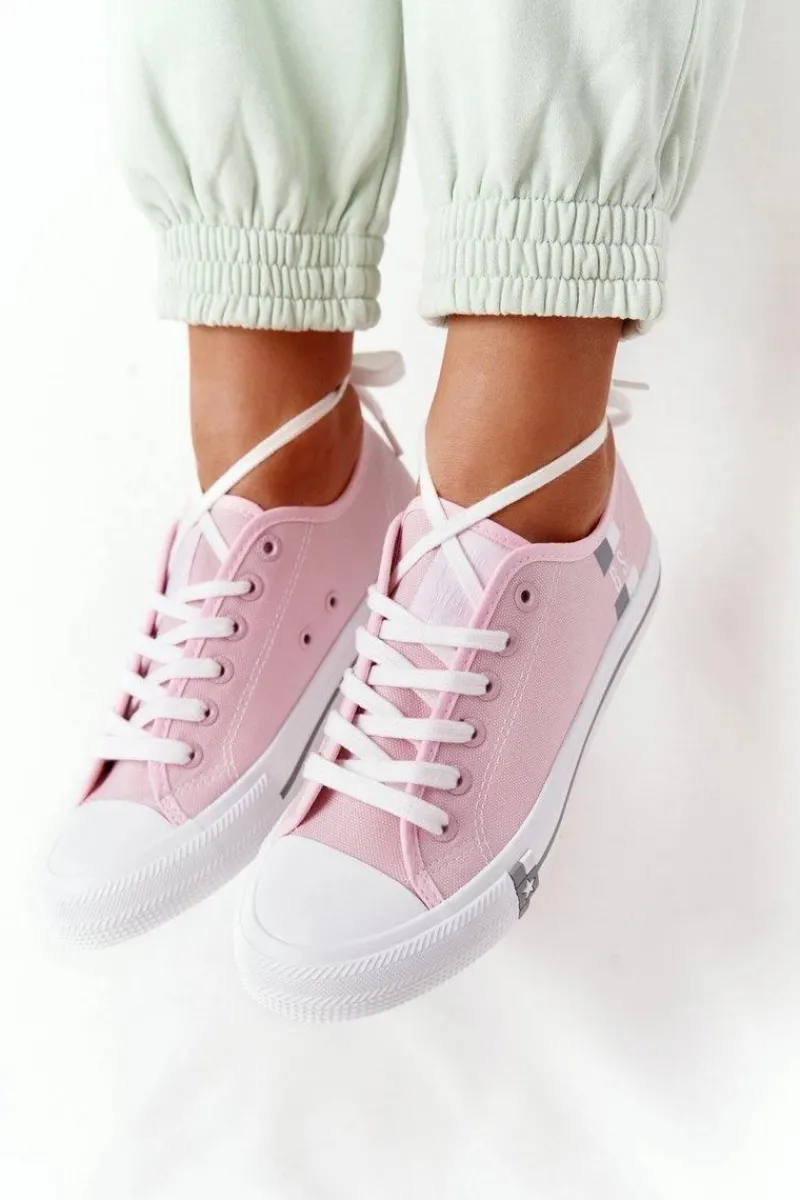 Trampki Damskie Big Star|Trampki Damskie Niskie>Big Star Shoes Klasyczne Damskie Trampki BIG STAR HH274110 Jasny Róż