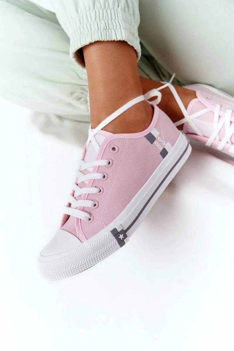 Trampki Damskie Big Star|Trampki Damskie Niskie>Big Star Shoes Klasyczne Damskie Trampki BIG STAR HH274110 Jasny Róż