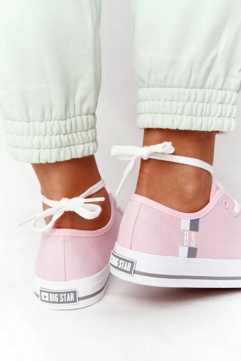 Trampki Damskie Big Star|Trampki Damskie Niskie>Big Star Shoes Klasyczne Damskie Trampki BIG STAR HH274110 Jasny Róż