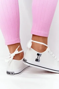 Hot Big Star Shoes Klasyczne Damskie Trampki BIG STAR HH274109 Białe