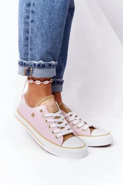Hot Big Star Shoes Klasyczne Damskie Trampki BIG STAR HH274455 Różowe