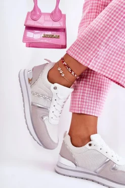 Best Boto Klasyczne Damskie Wiązane Buty Sportowe Białe Elenes