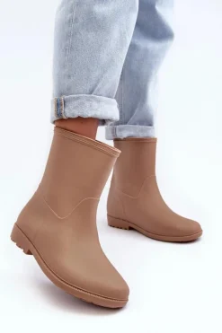 Kalosze Damskie>Boto Klasyczne Damskie Wsuwane Kalosze Beżowe Solihia