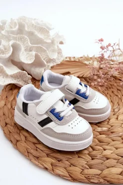 Outlet Boto Klasyczne Dziecięce Buty Sportowe Biało-Niebieskie Marlin Biały
