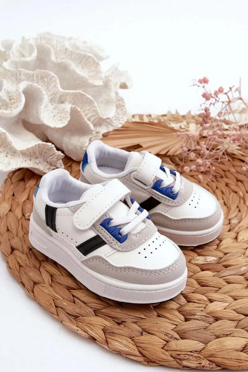 Outlet Boto Klasyczne Dziecięce Buty Sportowe Biało-Niebieskie Marlin Biały