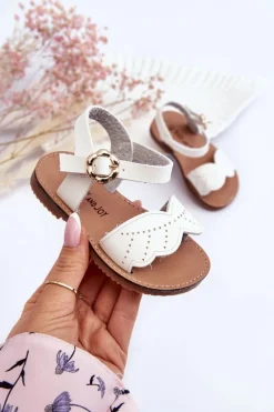 Online Klasyczne Dziecięce Sandały Białe Izzy Dzieci Dziewczęce