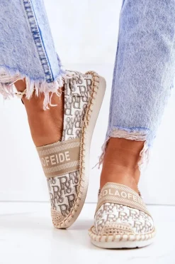 Outlet Boto Klasyczne Espadryle Beżowe Warm Time