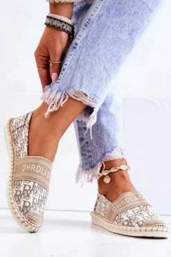 Outlet Boto Klasyczne Espadryle Beżowe Warm Time