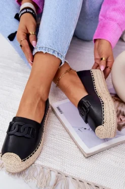Czarne Espadryle></noscript>Boto Klasyczne Espadryle Na Platformie Czarne Julianne