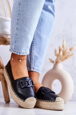 Czarne Espadryle></noscript>Boto Klasyczne Espadryle Na Platformie Czarne Julianne