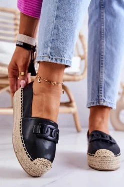 Czarne Espadryle></noscript>Boto Klasyczne Espadryle Na Platformie Czarne Julianne
