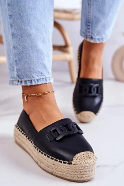 Czarne Espadryle></noscript>Boto Klasyczne Espadryle Na Platformie Czarne Julianne