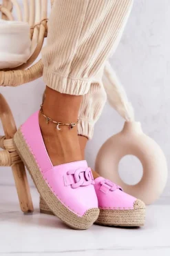 Hot Boto Klasyczne Espadryle Na Platformie Różowe Julianne
