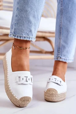 New Klasyczne Espadryle Na Platformie Białe Julianne Damskie Czarne Espadryle