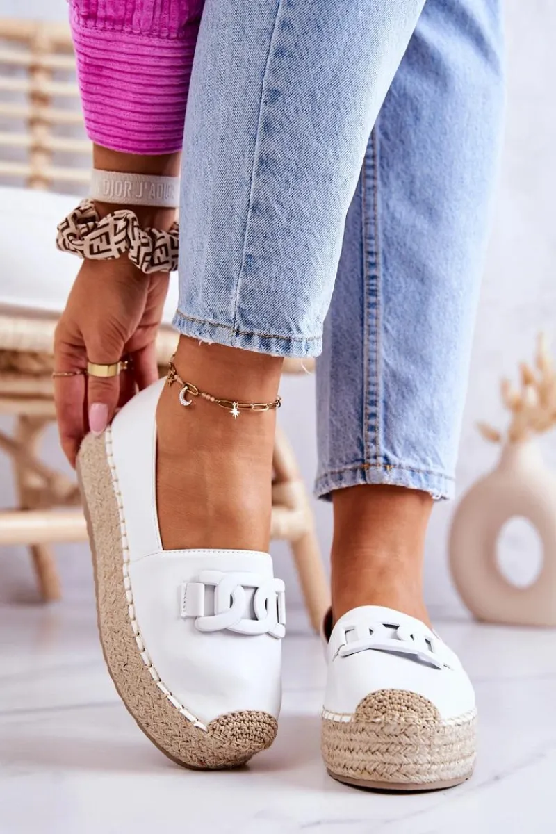 New Klasyczne Espadryle Na Platformie Białe Julianne Damskie Czarne Espadryle