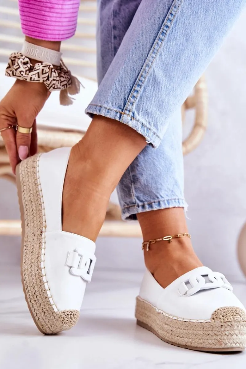 New Klasyczne Espadryle Na Platformie Białe Julianne Damskie Czarne Espadryle