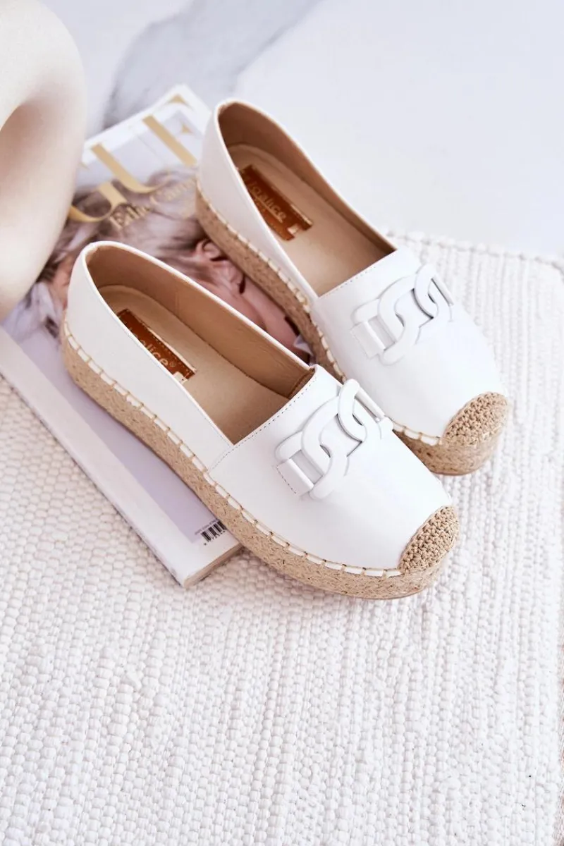 New Klasyczne Espadryle Na Platformie Białe Julianne Damskie Czarne Espadryle