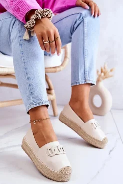 New Klasyczne Espadryle Na Platformie Beżowe Julianne Damskie Czarne Espadryle