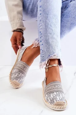 Best Klasyczne Espadryle Szare Warm Time Damskie Czarne Espadryle