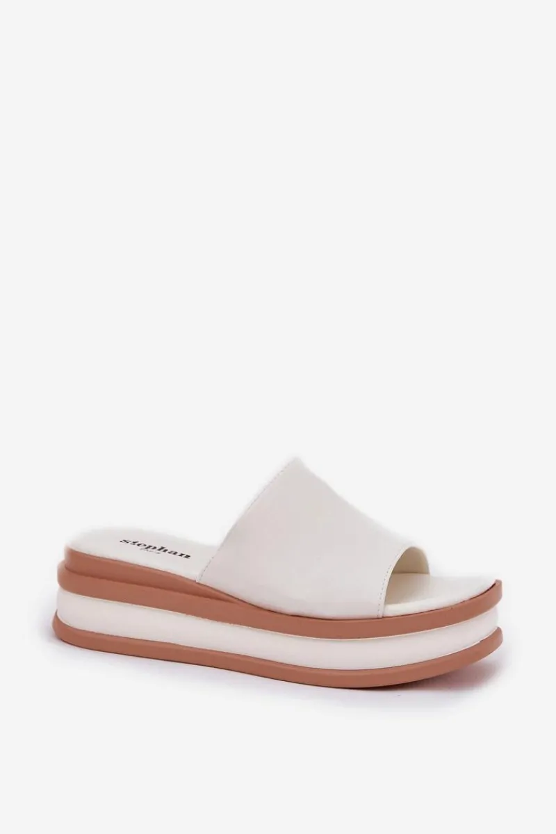 Klapki Na Koturnie|Klapki Na Platformie>Boto Klasyczne Klapki Damskie Na Platformie I Koturnie Białe Florenis