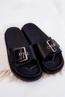 Hot Klasyczne Klapki Damskie Big Star JJ274A307 Czarne Damskie Klapki Damskie Big Star|Klapki Damskie Klasyczne