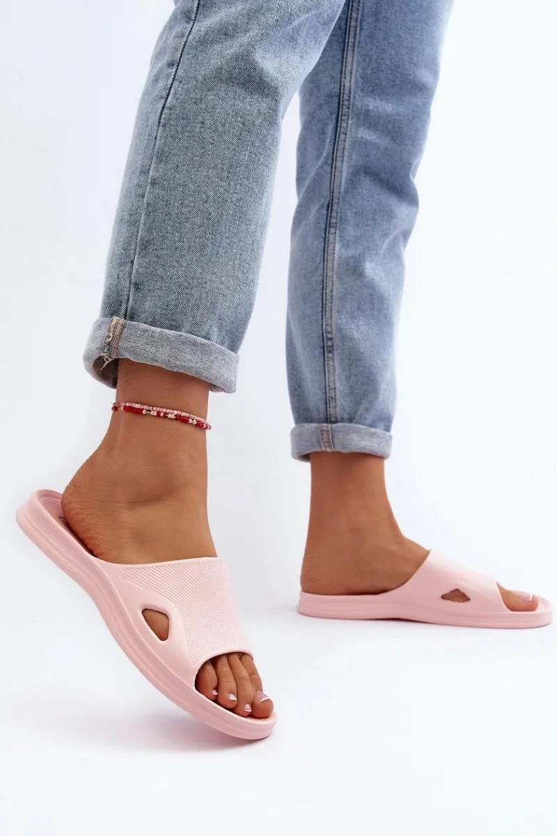 Outlet Boto Klasyczne Klapki Damskie Różowe Juniria Różowy