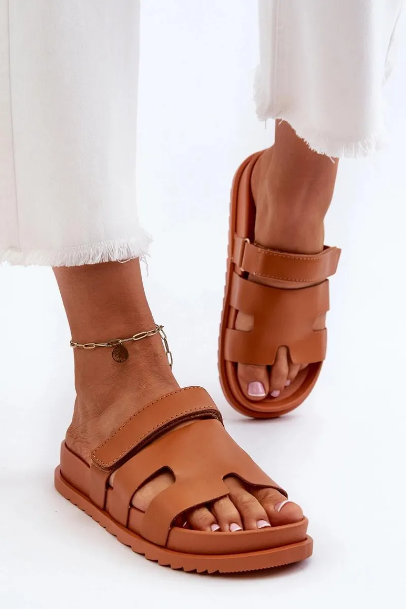 Boto Klasyczne Klapki Damskie Camel Molie