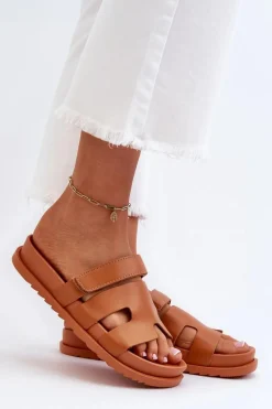 Boto Klasyczne Klapki Damskie Camel Molie