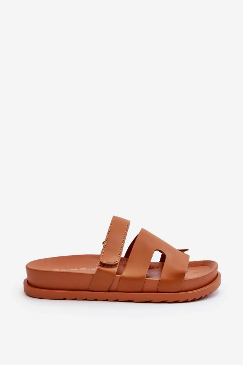 Boto Klasyczne Klapki Damskie Camel Molie