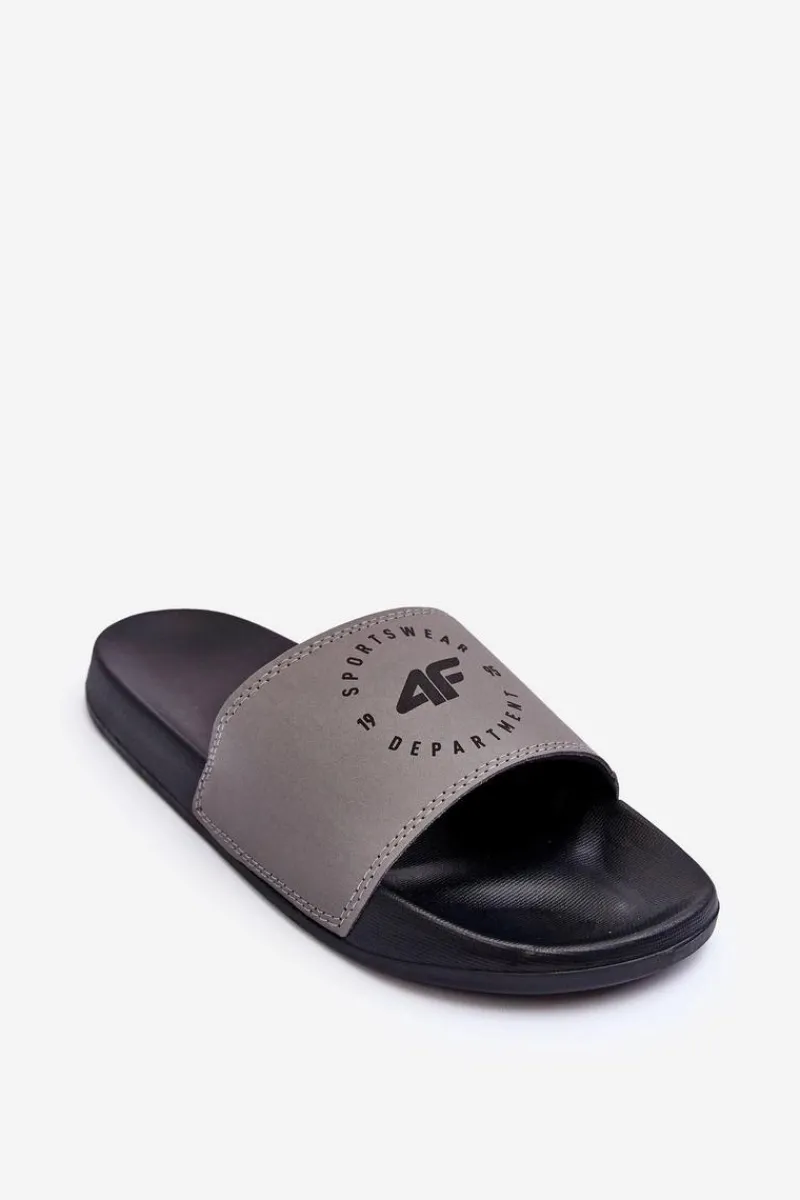 Online Klasyczne Klapki Męskie SS23FFLIM074-25S Szaro-Czarne Męskie Klapki Męskie Klasyczne